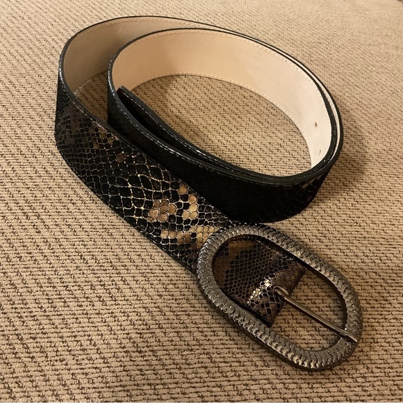 Leatherrock Faux Snakeskin Metallic Sheen Belt Size 36 - Picture 1 of 5
